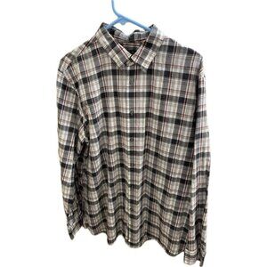 John Varvatos USA Shirt Mens Xl Plaid Lightweight Long Sleeve  Cotton Button Up